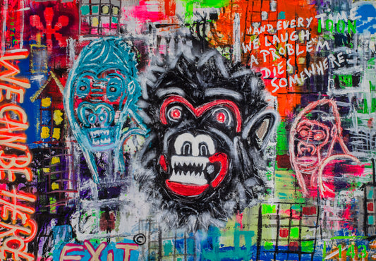 "We can be heroes II" by Thomas Wirth alias Super*me - seize 160 x 230cm