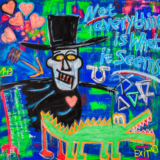 "Don't think bad" by Thomas Wirth alias Super*me - seize 200 x 200cm